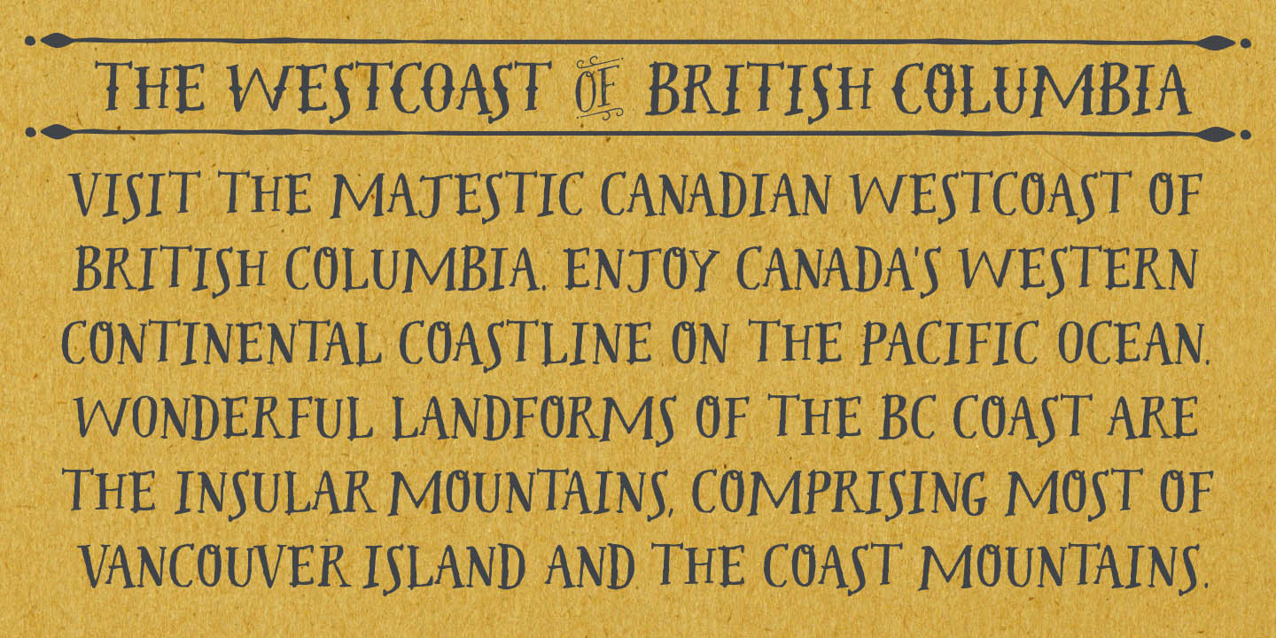 Beispiel einer Westcoast Letters-Schriftart #6